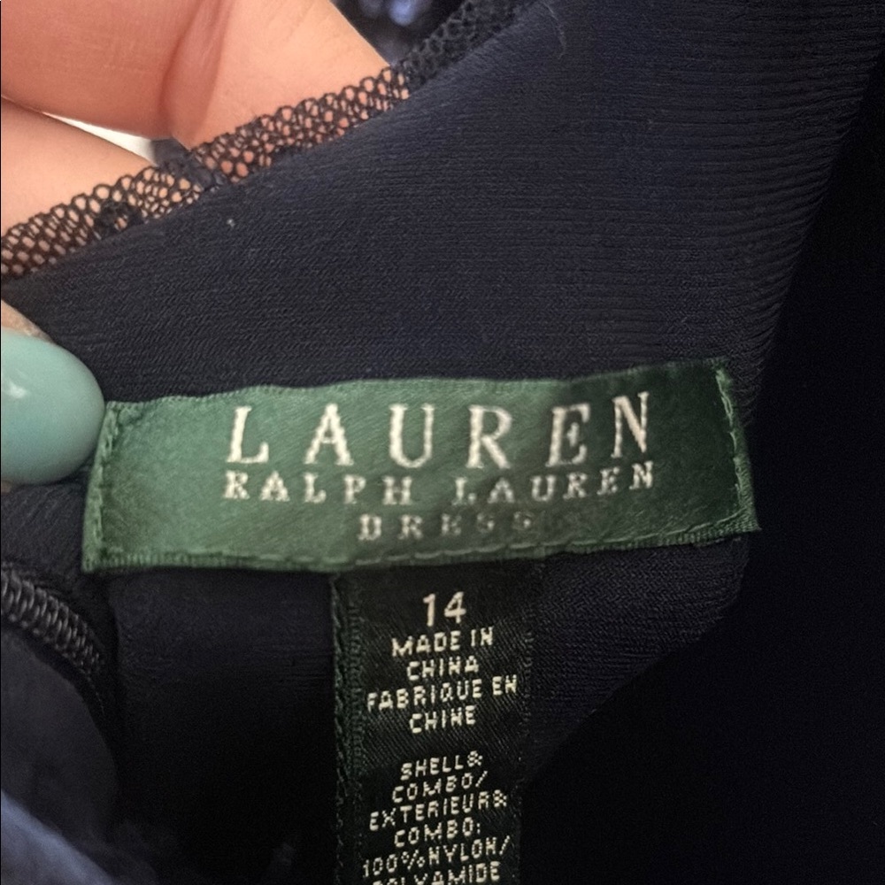 Ralph Lauren Blue Sequin Long Sleeve Dress - Picture 2 of 6